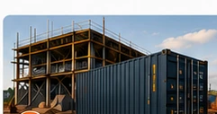 Container em canteiro de obras